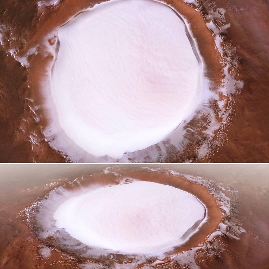 замерзшее озеро на марсе