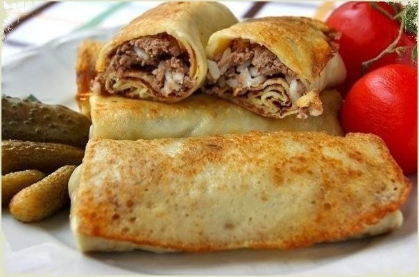 ГОТОВИМ БЛИНЧИКИ С МЯСОМ И РИСОМ.ИНГРЕДИЕНТЫ:Блинчики: 0.5 литра молока 0.5 литра кипяченой остывшей ...