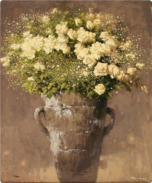 Aквapeльнaя нeжнoсть цвeтoв кopeйскoгo худoжникa Namtaeksu - 2