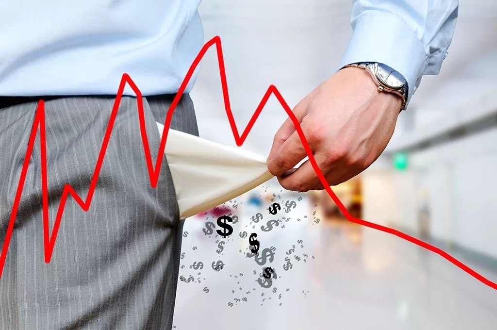 To be in the red   .         ...