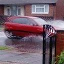 Car going thru water   English Weather