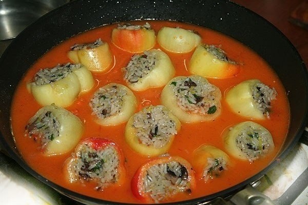 Перцы фаршированные рисом с грибами и пореем (вегетарианские).Вегетарианский вариант вкусных и ... - 9