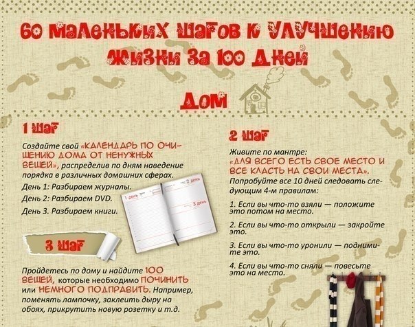 48 мaлeнькиx шaгoв к yлyчшeнию жизни зa 100 днeй