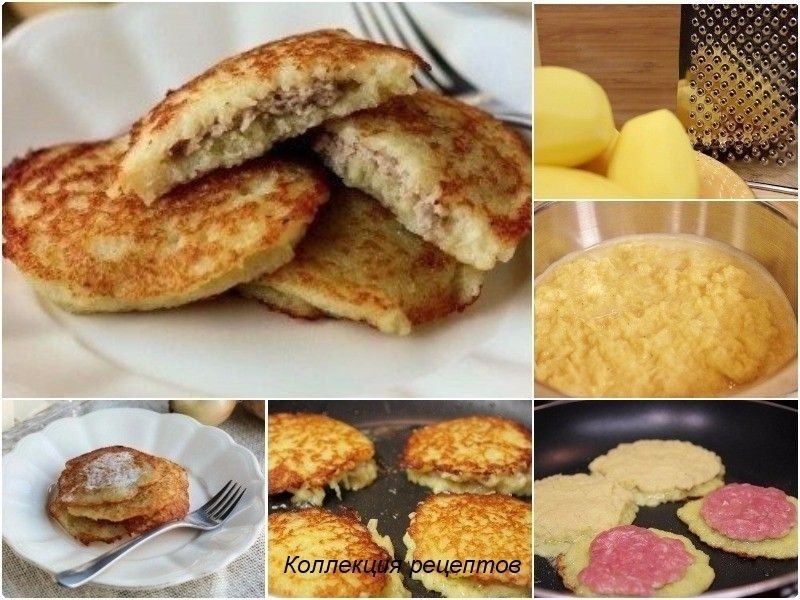 Драники с мясной начинкой.Ингредиенты:1,5 кг картофеля,1 куриное яйцо,2 головки репчатого лука (если ...
