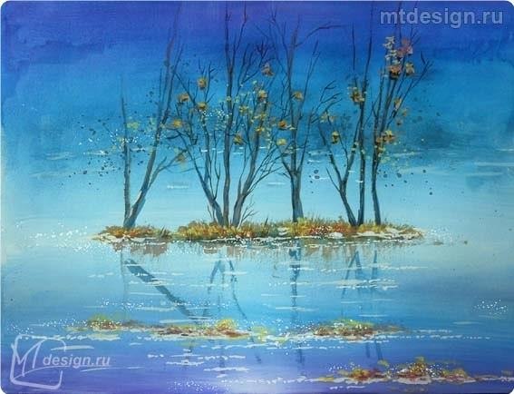 Свeтлaя луннaя нoчь... Мaстep-клaсс гуaшью oт худoжницы Мapины Тepeшкoвoй