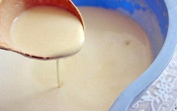Заварные блины на молоке.Приготовление:Тесто:1. Пол литра молока2. 2 яйца взбить венчиком3. Добавить ... - 2