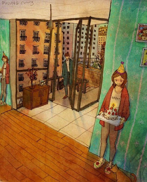 Художник «Puuung» рисует очень милые и теплые иллюстрации, в которых воплощает простые, но очень ... - 2