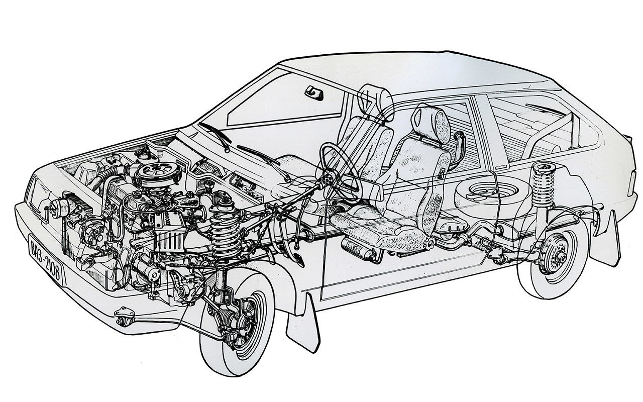 Схема двигателя ваз 2108