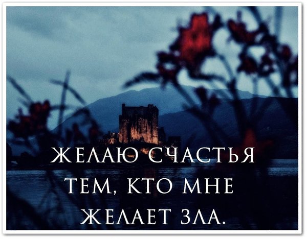 Пока вы желаете мне зла за моей спиной, Я желаю вам счастья, подальше от меня....
