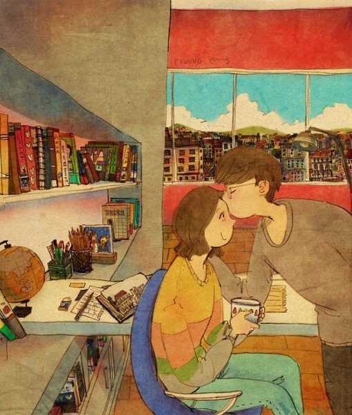 Художник «Puuung» рисует очень милые и теплые иллюстрации, в которых воплощает простые, но очень ...