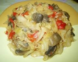 Капуста с грибами и болгарским перцем.Калорийность на 100г - 50ккалНашла новый рецепт приготовления ...