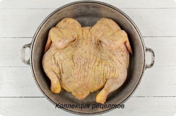 #ужин.курица 2 кгчеснок 8 зубчиковкинза 20 гсоль 1 ст.л.перец 1 ч.л.хмели-сунели 1 ч.л.паприка 1 ... - 4