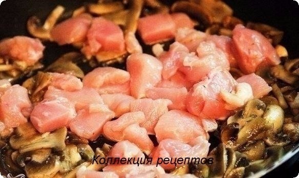#ужин.Куриные грудки — 2 шт.Шампиньоны — 400 гСливки 22% — 300 млСпеции — по вкусуМасло сливочное — ... - 5