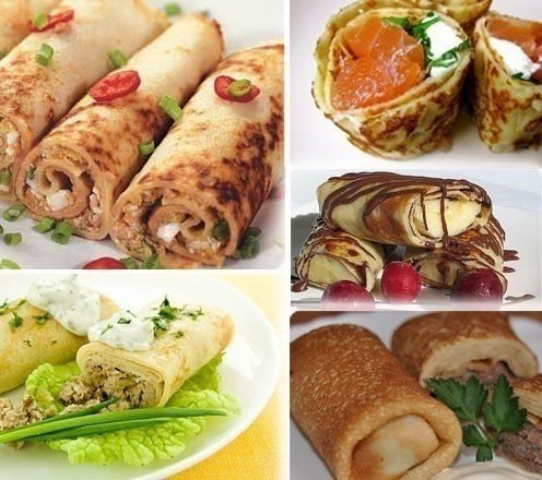 15 самых вкусных начинок для блинчиков.1. Блины с начинкой из яицСостав: 4 яйца, 50 гр. зеленого ...