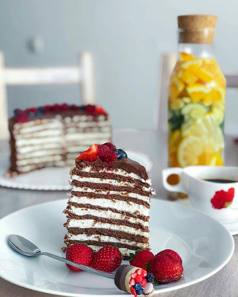ШОКОЛАДНЫЙ МЕДОВИК.Коржи: 90гр-сливочное масло 150гр-сахар 80гр-мёд 2ч.л-сода 3шт-яйцо 50гр-какао ...