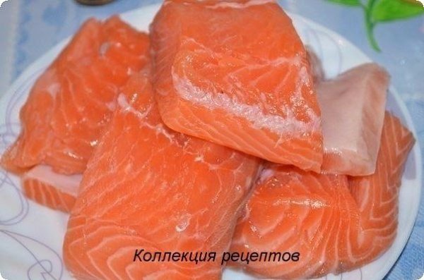#рыба.Семга — 500 г Лимонный сок — по вкусу Соль — по вкусу Перец — по вкусуДля соуса: Сливки 10% — ... - 2