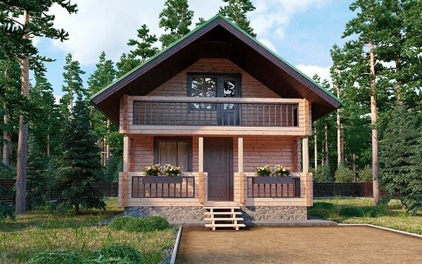 Дачный полутораэтажный дом из бруса – 72 кв.м. #проекты_домов@ofdesign - 2