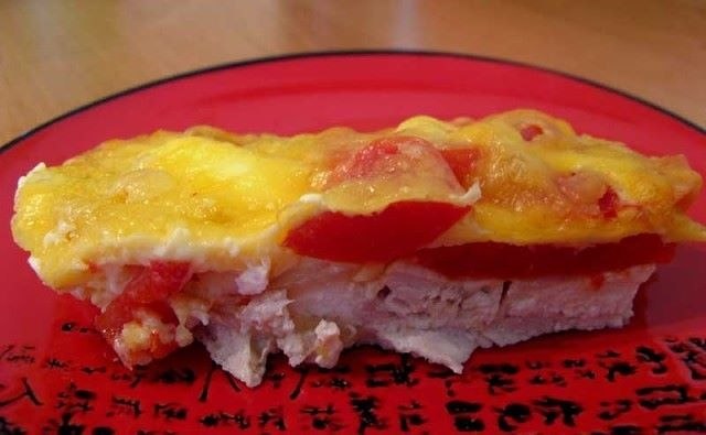 Мясо по-французски из курицы .Итого на 100 грамм 86 ккалБ/Ж/У 8.1 / 3.9 / 4.5куриное филе — 2 ...