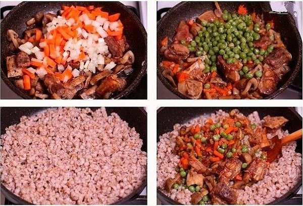 Перловая каша с мясом, грибами и овощами. На днях готовила вкусное и полезное блюдо, блюдо из ... - 3