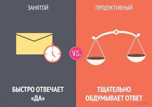 10 отличий занятого человека от продуктивного. Инфографика.#ПолезныеМАТЕРИАЛЫ@bu_life - 2