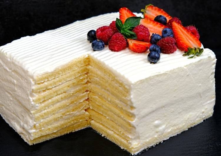 Торт со вкусом мороженого за 30 минут. Ингредиенты Для коржей: 300 гр Сгущенное молоко 3 шт. Яйцо – ...