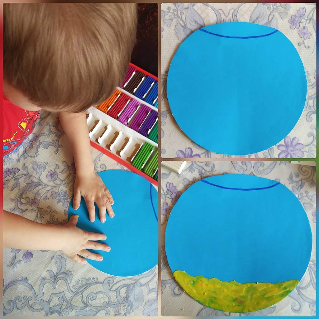 Панно из плaстилина: Подводный мир.Автор: Наталья Цубер - 2