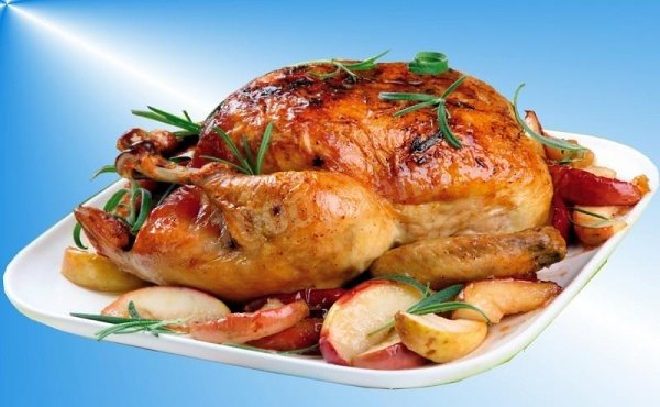 Запеченая курица с яблоками.на 100грамм - 73.85 ккал Б/Ж/У - 11/1.04/4.25Ингредиенты:- Куриное филе ...
