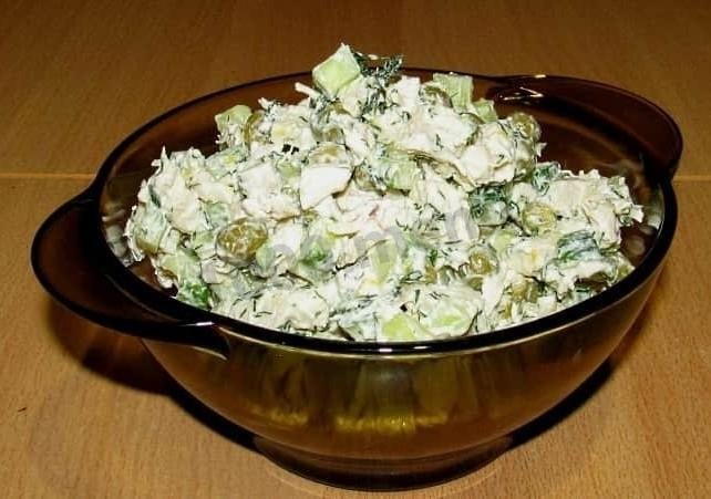 Салат Леди - очень вкусно и мега быстро.Ингредиенты:300 г куриного филе150 г огурцов150 г ...