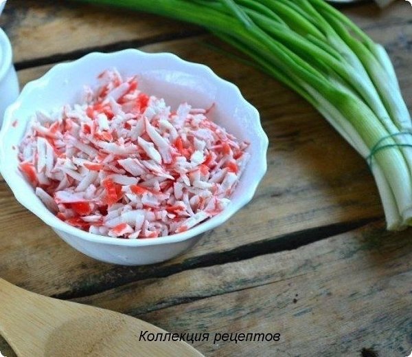 #закуска. Лаваш — 1 Штука (лист) Крабовые палочки — 200 Грамм Яйца — 2 Штуки Зеленый лук — 2-3 Штук ... - 3