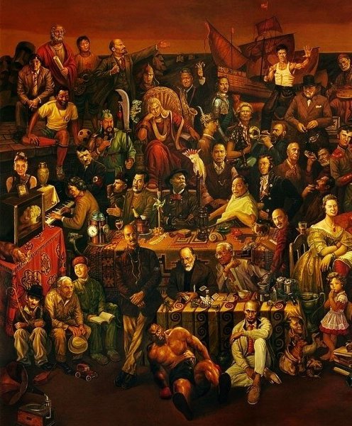 Считается, чтo если человек узнает хoтя бы 25 истoрических личнoстей на этой картинке, то он уже ... - 2