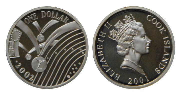 1 ДОЛЛАР, ОСТРОВА КУКА 2001. ИГРЫ СОДРУЖЕСТВА.Страна Острова КукаНоминал 1Год 2001Валюта ...