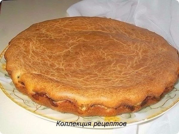 Заливной пирог с зелёным луком и яйцом.Ингредиенты:Сметана — 350 гМасло сливочное — 150 гМука — ... - 5