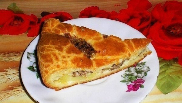 Быстрый пирог на кефире со сметаной - оооочень вкусно! Ингредиенты: 100 г кефира 100 г сметаны 200 г ... - 4
