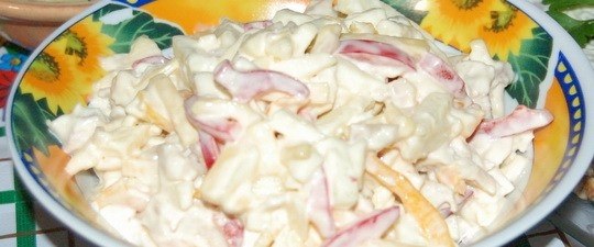 Диетический салат с яблоком и сыром.на 100 грамм - 117.71 ккал Б/Ж/У - ...
