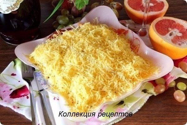 Салат «Охотничий».Ингредиенты:Куриное филе - 250 грамм;Картофель - 2 шт.;Яйца куриные - 3 ...