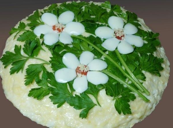 Салат с корейской морковью и грибами