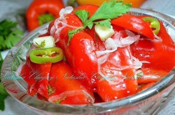 Перец, маринованный за сутки.Перчик маринованный с ароматом чесночка — прекрасная закуска. Он ...