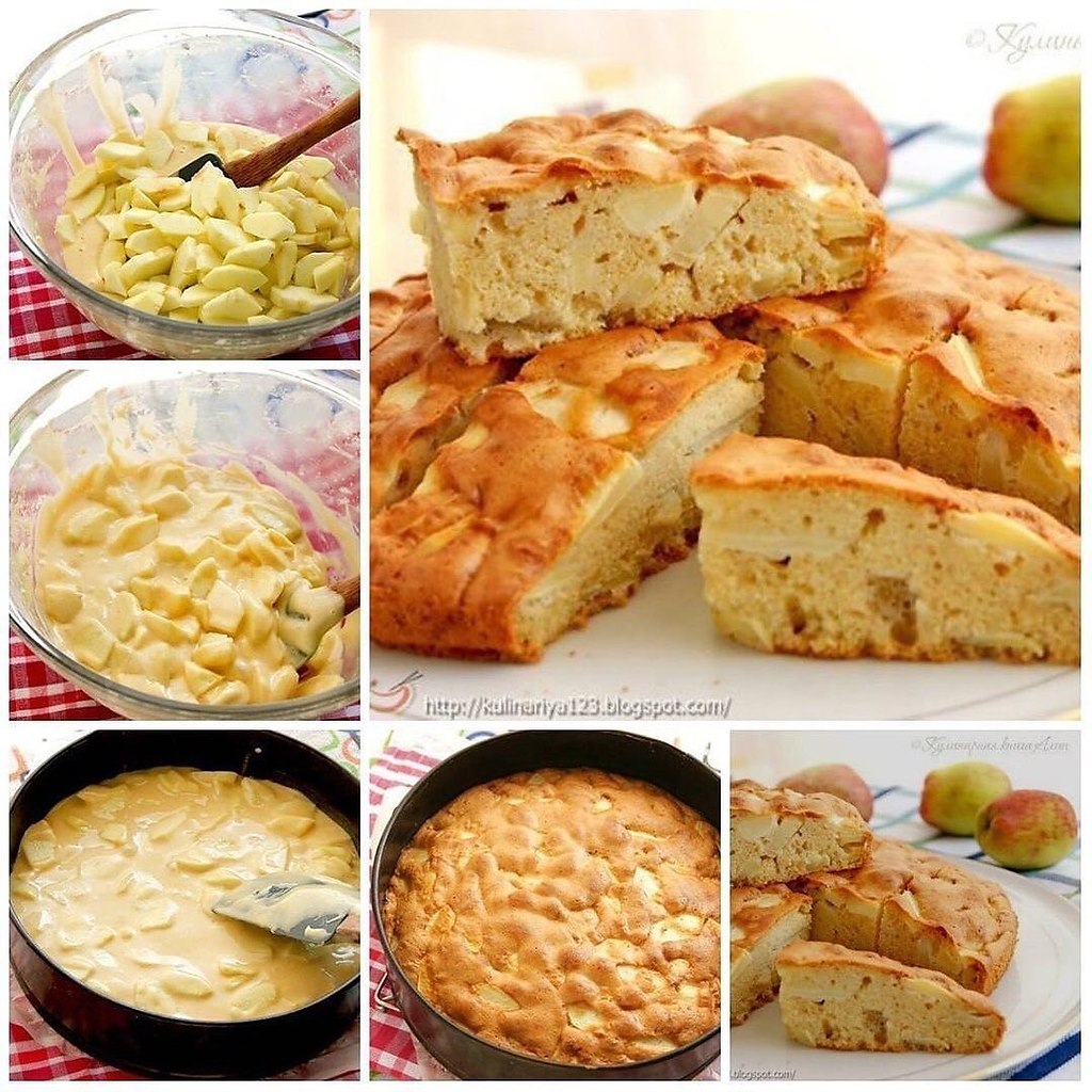 Очень вкусная шарлотка-лентяйка.Ингредиенты:-9 столовых ложек растительного масла без запаха-пол ...