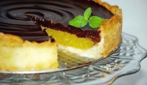 Шоколадный торт с апельсиновым желе. Мука 1 стакан Соль Масло сливочное 100 г Сахар 2 столовые ложки ...