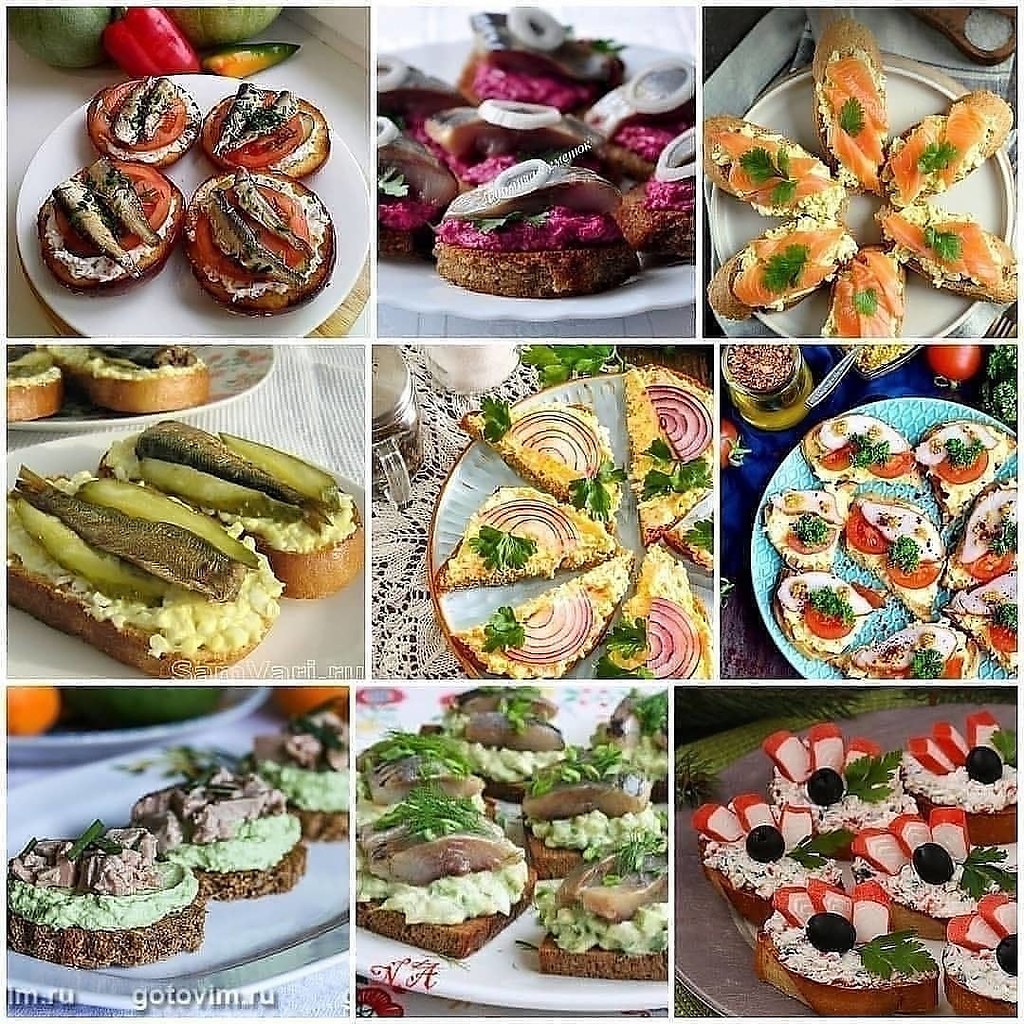 Бутерброды на любой вкус.Бутерброд - вкусная закуска, которая отлично дополнит ваш праздничный стол. ...