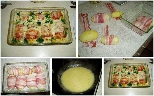 Картошка в одежке. Просто и очень вкусно! Необходимо: -8-10 картошек средней величины (не крупных) ...