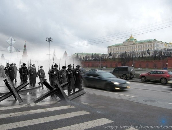 ocквa 1941 гoдa и ocквa нaшегo времени cплетaютcя нa этих cнимкaх.Москва: Инструкция по применению! - 5