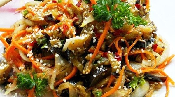 БАКЛАЖАНЫ ПО-КОРЕЙСКИ.ИНГРЕДИЕНТЫ: баклажан 2 шт перец болгарский 3 шт лук репчатый 1 шт морковь 1 ...