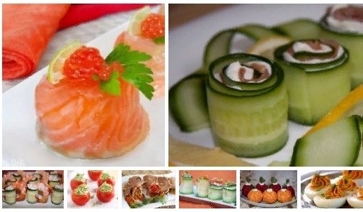 ТОП-8 ЗАКУСОК НА НОВОГОДНИЙ СТОЛ.Красивая подача, и очень вкусно 1. Закуска из красной рыбы и ...