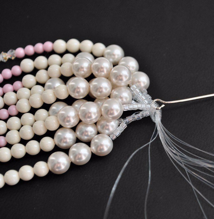 Создаем нежный кулон «Медуза» из жемчуга и бусин - 8