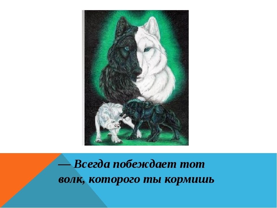 Добро всегда побеждает. Всегда побеждает тот волк которого ты кормишь. Притча два волка рисунок. Побеждает тот волк которого ты кормишь притча. Притча о двух волках картинки.