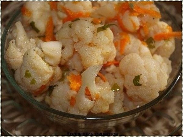 Цветная капуста по-корейски.Любимый рецепт МУЖАИнгредиенты:- Цветная капуста – 700 г- Вода – 1 л- ...