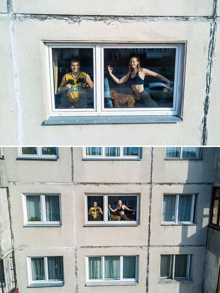 Фотограф из Литвы с помощью дрона показывает чем занимаются люди в изоляции: «Портреты карантина». - 4