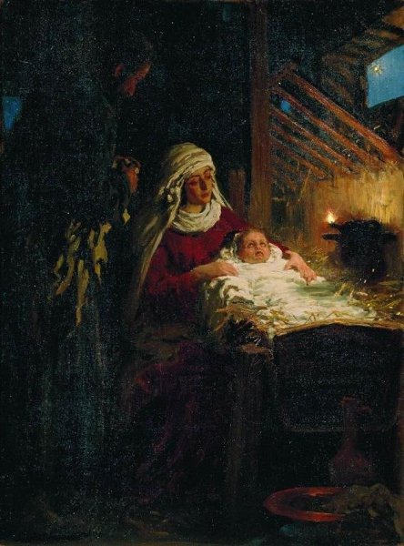 Рождество христово.На фото - картины Ильи Репина, Виктора Васнецова (роспись Владимирского собора в ...