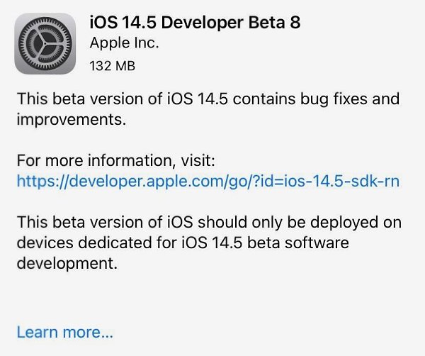  iOS 14.5 beta 8  ,          ...